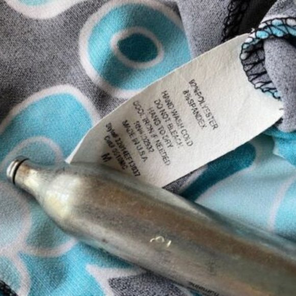 Lot of 3~DRESS BARN Silky s/s TUNIC TOPS~fluttery-BLUES-Retro ORANGE Gray-sz M - Picture 16 of 16